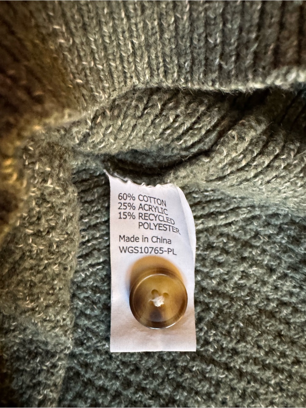 Market & Spruce Sage Green Textured Knit Tunic Sweater 1X Button Shoulder - Picture 5 of 7
